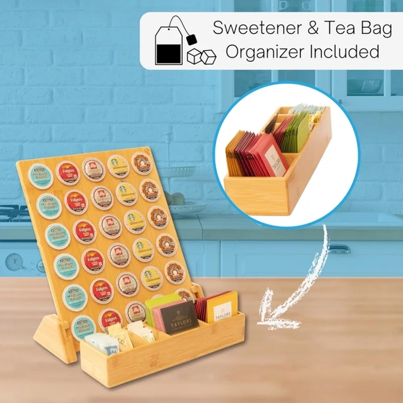 Mighty Tidy's Elegant Bamboo Keurig Cup Organizer - Counter and Drawer Storage - Picture 6 of 6